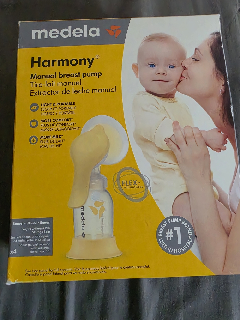 Medela Harmony Manual Breast Pump - White and Yellow